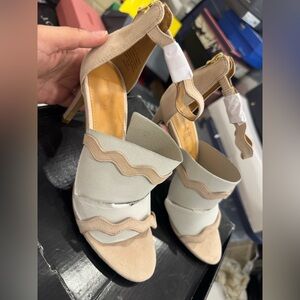 J. Crew Tan and Cream Women's Heels